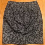 Loft Green & Black Leaf Print Lined Stretch Pencil Mini Skirt Size 0 Petite NEW Photo 2