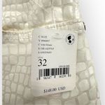 Free People White Crocodile-Embossed Straight Leg Jeans Women's Size 32 Photo 6