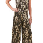 Msk Women's Black Printed Metallic Halter Jumpsuit Petite Size Petite Small Photo 0