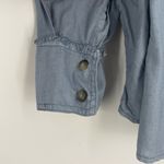 Free People  Women's Blue‎ Distressed Frayed Hem Button Denim Shorts Size W 31 Photo 11