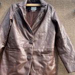 Abercrombie & Fitch  Brown Vegan Leather Blazer Jacket Women’s Sz M Photo 0
