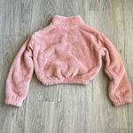 NWOT  Light Pink Faux Fur‎ Soft Quarter Zip Sweatshirt Size XS Photo 7