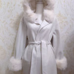 White Faux Fur Trim Winter Jacket ā Size Small Photo 0