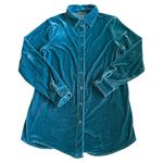 Soft Surroundings  Velvet Boyfriend Tunic Shirt In Atlantic Teal Photo 1