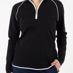 Clover by Bobby Jones Quarter Zip Pullover Pima Cotton Black Golf‎ Preppy Size M Size M Photo 0