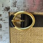 Lands' End Black Leather Belt And Buckle L-XLrg 41-47 Inch Photo 3