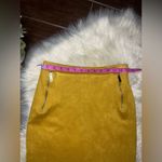 Olivia Blu  mustard faux suede pencil skirt sz Small Photo 4