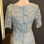 Women’s Blue Short Formal Party Dress Zip Up Back Half Sleeve Size 4 NWT Photo 4