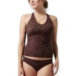 Athleta new ✪ Triangle DD Cup Strappy Back Tankini Swim Top ✪ Chocolate Camo L Photo 0