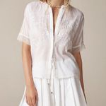 J.Crew  Embroidered lace-trim button-up shirt in cotton voile Photo 0