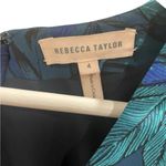 Rebecca Taylor  Blue Green Tahitian Tropical Flower V-neck A-line Dress Size 6 Photo 4