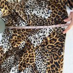 Vintage Short Sleeve Animal Print Jumpsuit by Caron of Chicago size Small/Medium Brown Photo 9