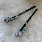 Pair of Pastel Color Blue Purple Crystal Hair Pin Multiple Photo 1