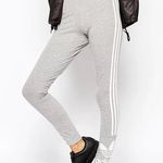 Adidas 63 ORIGINALS 3 STRIPE LEGGINGS GRAPHIC LEGGINGS SIZE M DARK GREY COTTON Photo 0