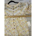 FATE. Yellow Brown Floral Blouse Size Small Lace Cottage Grandma Delicate Photo 10
