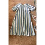 Wonderly NWT Striped Cotton Gauze Midi Dress Button Up Pastel Colors Belted Photo 6
