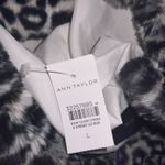 Ann Taylor  Great Black Leopard Print Faux Fur Coat Jacket Outerwear Fall Winter Photo 5