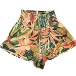 Aerie  Green and Orange Athletic Shorts with Tropical Print Photo 0