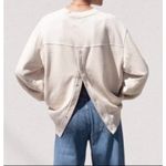 Ganni X Levi's Oversized Graphic Crewneck Sweatshirt XS Womens Oat New Photo 1