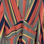 Charlotte Russe  Orange Blue Striped Dress Peek A Boo Sleeve Vacation Wear Size M Photo 8
