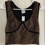 NWT | Livi women’s gold sparkly‎ tank top — medium Black Photo 0