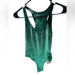 American Apparel New  Green Velvet Tank Bodysuit Photo 2