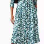 MARELLA Diana Midi Shirt Dress in Satin Green Size 6 long sleeve Photo 0