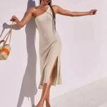 Aerie NWT  One Shoulder Ribbed Midi Dress Size Medium Photo 0