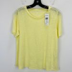 Eileen Fisher Crewneck Short Sleeve Organic Linen Tee Shirt Citrus XXS NWT Photo 3