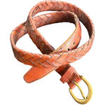 Brighton Vintage  Woven Leather Belt Solid Brass Buckle Size 36 Unisex 46713 Photo 0