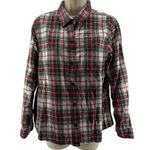 L.L.Bean  Classic Plaid Flannel Button Front Long Sleeve Womens Medium Petite Photo 0