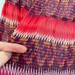 A Byer A. BYER Pink Magenta Coral Multi Ikat Chevron Aztec Boho Pull On A-Line Skirt M Photo 6