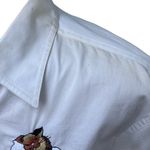 Rafaella VTG  Shirt Sz L Cute Cats Holiday Christmas White Embroidered Button Up Photo 3