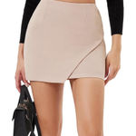 NWT Tan Side Slit Mini Skirt Sz Med Photo 0