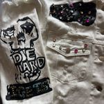 Lisette collection White Denim Jacket with Graphic Patches Photo 3