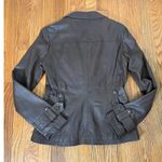Danier Brown Leather Jacket Military Style Pockets Button Closure women's XS Photo 1