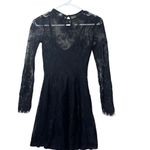 H&M  Women's Black Lace Long Sleeve Fit & Flare Dress Standard Size 2 Party Photo 1