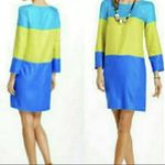 Maeve Anthropologie Blue Green Colorblock Shirt Dress Womens 10 Bright Eclectic Photo 1