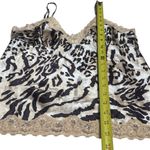 Y2K Gracie 100% Silk Leopard Print Lace and Sequin Babydoll Tank Festival M Brown Size M Photo 10