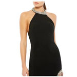 Mac Duggal leena  NEW 26533 Jeweled High Slit NWTBackless Halter Dress Black 4 Photo 10