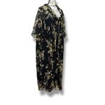 Marina Rinaldi Size 3X Black Floral 100% Silk Maxi Dress Event Cocktail 31 Italy Photo 5