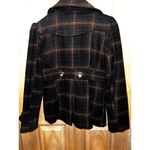 Hydraulic  Y2K Pea Coat Jacket Juniors Women's Small Black Brown Plaid Wool Blend Photo 6