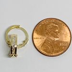 10k Solid Gold Earrings Huggies White Cubic Zirconia and Stars Small Hoop Earrings Photo 3