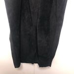 Positano Pelle Vintage Leather Sleeveless Bodycon Dress Black Photo 6