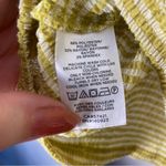 Loft  Striped Crinkle Tie Sleeve Top Chartreuse Green Size Small Photo 4