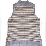 Nine West Cara Santana x Mockneck Sweater Tank L EUC Gray and Tan Photo 0