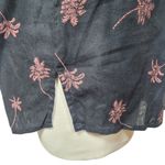 EXPRESS Palm Tree Print Linen Shirt NWT XS Black Vacation Resort Button Up Top Photo 3