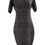 Calvin Klein  Gray Animal Print Bodycon Sweater Dress Women's Size Small | H1-636 Photo 0