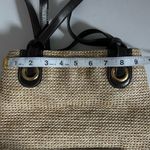 Amanda Smith Woven Straw Shoulder Bag Beige with Brown Leather Straps Photo 7