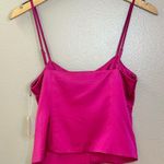 Camila Coelho NWT  Polly Satin Button Front Camisole Top Very Berry Bright Pink Photo 3